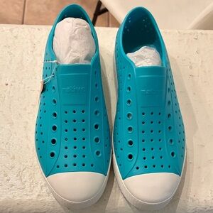 Native Jeffersons Aqua Perforated Slip-Ons